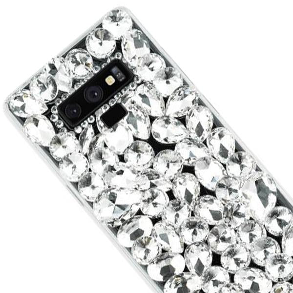 Handmade Bling Silver Stones Case Note 9