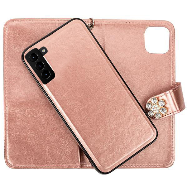 Handmade Detachable Bling Fox Rose Gold Samsung S21 Plus