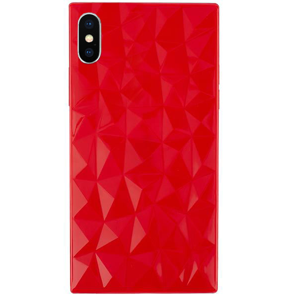 Square Box Triangle Tpu Skin Red Case Iphone 10/X/XS