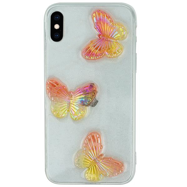 Butterflies 3D Rose Case IPhone 10/X/XS