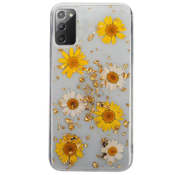 Real Flowers Yellow Daises Flake Case Note S20