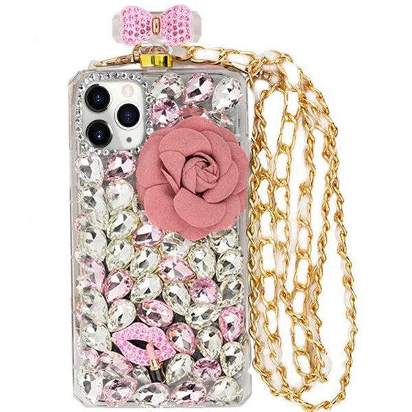 Handmade Bling Pink Flower Bottle Case Iphone 11 Pro