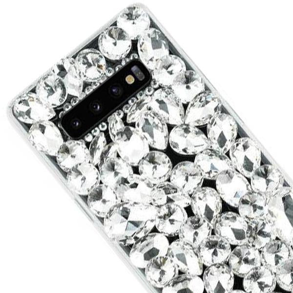Handmade Bling Silver Stones Samsung S10