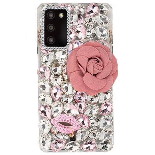 Handmade Bling Pink Flower Case Samsung A0S3