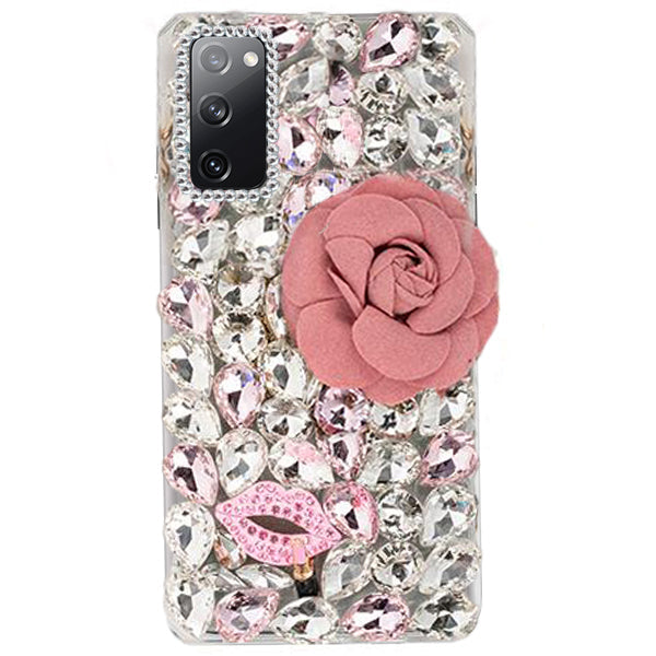 Handmade Bling Pink Flower Case Samsung S20 FE