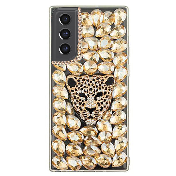 Handmade Cheetah Gold Bling Case Samsung S21 FE