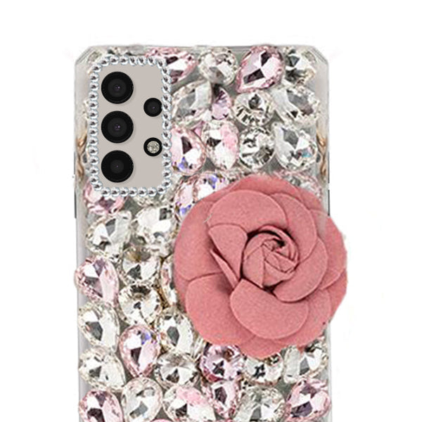 Handmade Bling Pink Flower Case Samsung A32 5G