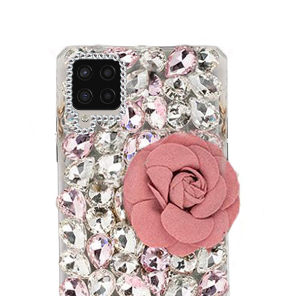 Handmade Bling Pink Flower Case Samsung A42 5G