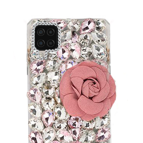 Handmade Bling Pink Flower Case Samsung A12