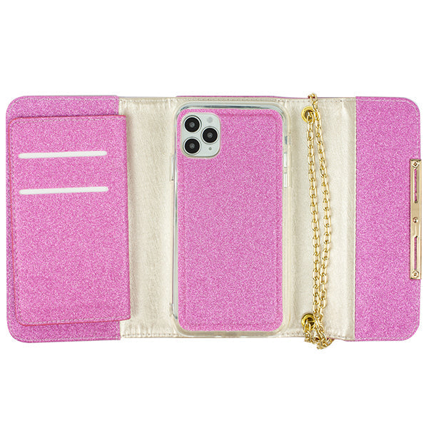 Glitter Detachable Purse Hot Pink Iphone 11 Pro