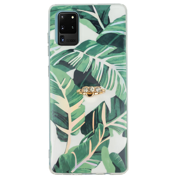 Green Leaves Ring Holder Case Samsung S20 Ultra