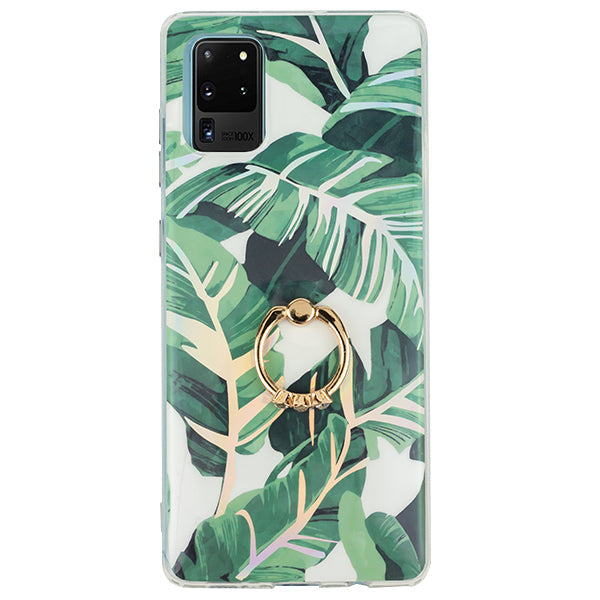 Green Leaves Ring Holder Case Samsung S20 Ultra