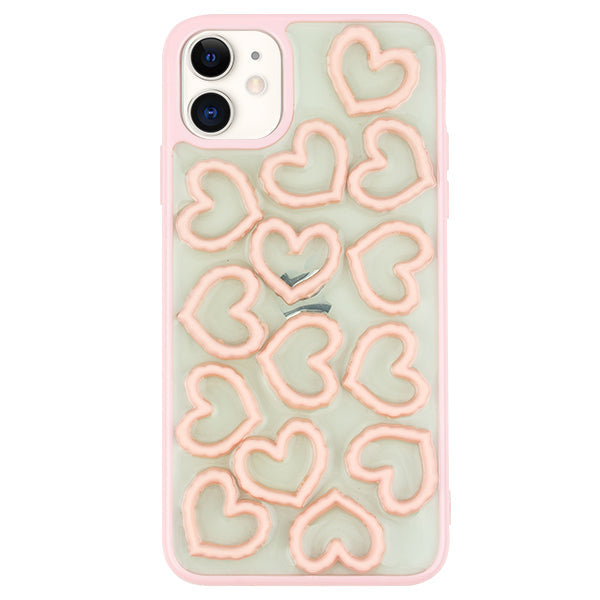 3D Hearts Pink Case Iphone 11