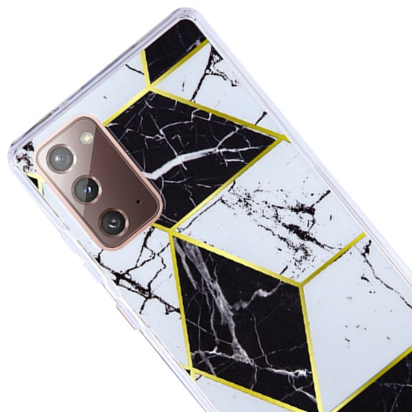 Marble Black White Shapes Hybrid Case Samsung Note 20