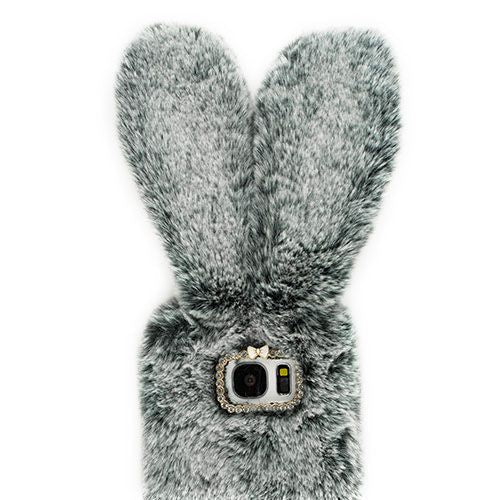 Bunny Fur Case Grey Samsung S7 Edge - Bling Cases.com