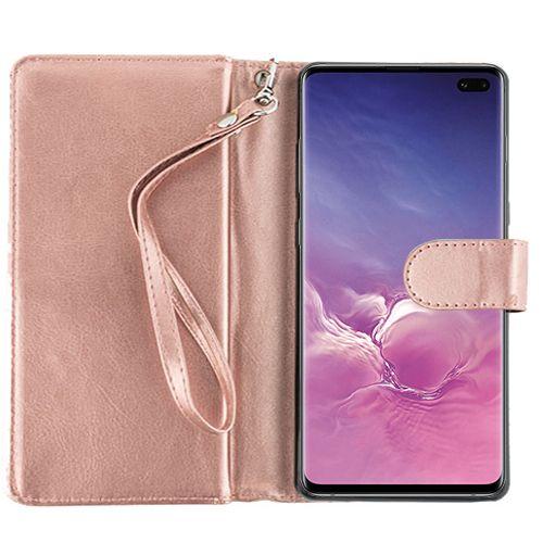 Handmade Pink Flower Bling Wallet Samsung S10