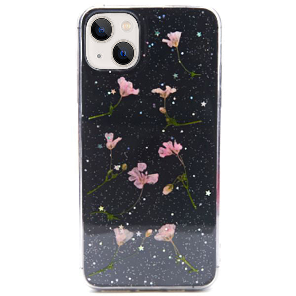 Real Flowers Pink Leaves Case IPhone 13 Mini