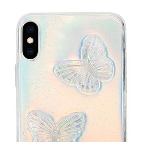 Butterflies Silver 3D Case iphone 10/X/XS