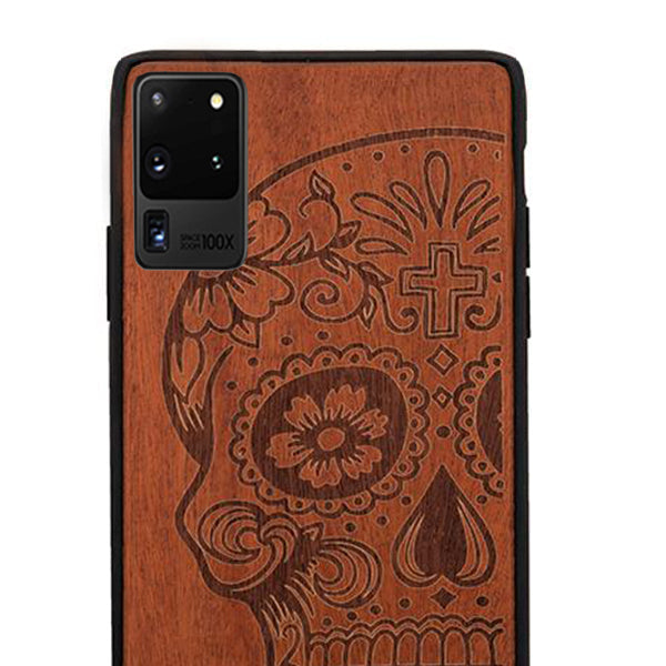 Real Wood Skull Samsung S20  Ultra