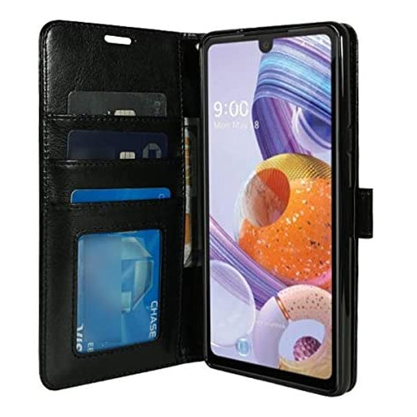 Handmade Detachable Bling Black Wallet LG Stylo 6