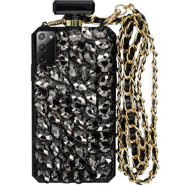 Handmade Bling Black Bottle Case Note 20