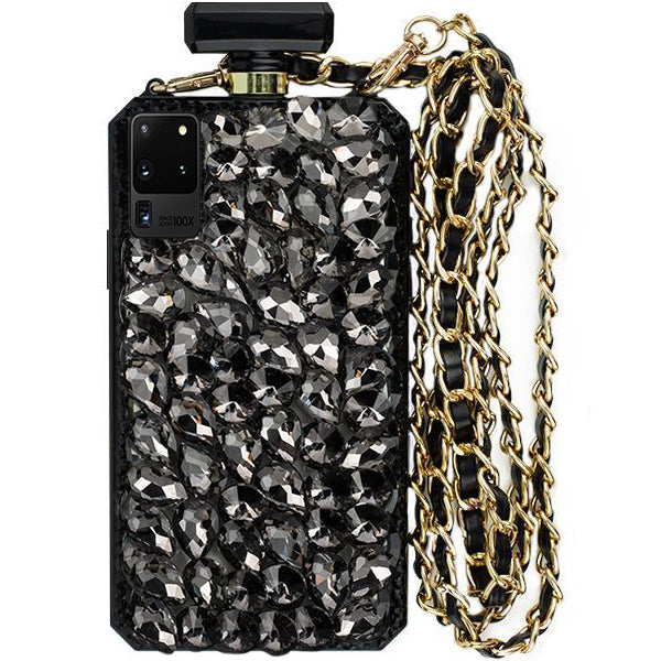 Handmade Bling Black Bottle Case S20 Ultra