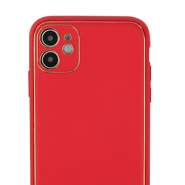 Leather Style Red Gold Case Iphone 12 Mini
