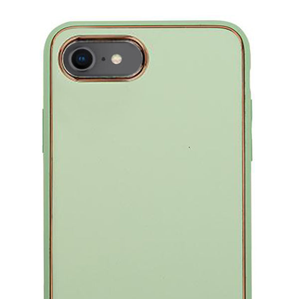 Leather Style Mint Green Gold Case Iphone 7/8 SE 2020