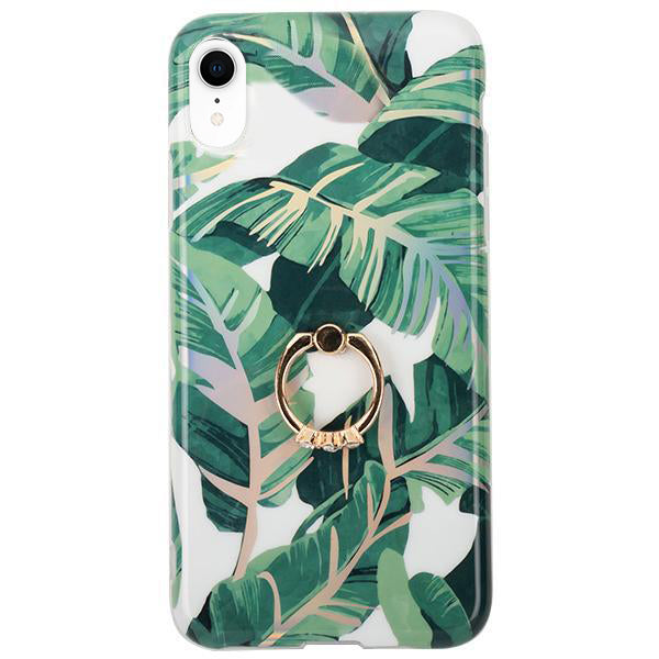 Green Leaves Ring Case Iphone XR