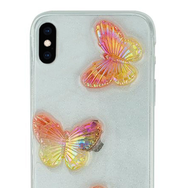 Butterflies 3D Rose Case IPhone 10/X/XS