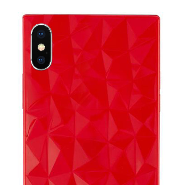 Square Box Triangle Tpu Skin Red Case Iphone 10/X/XS