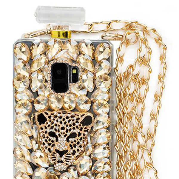 Handmade Cheetah Gold Bling Bottle Samsung S9 Plus