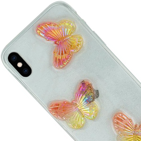 Butterflies 3D Rose Case IPhone 10/X/XS