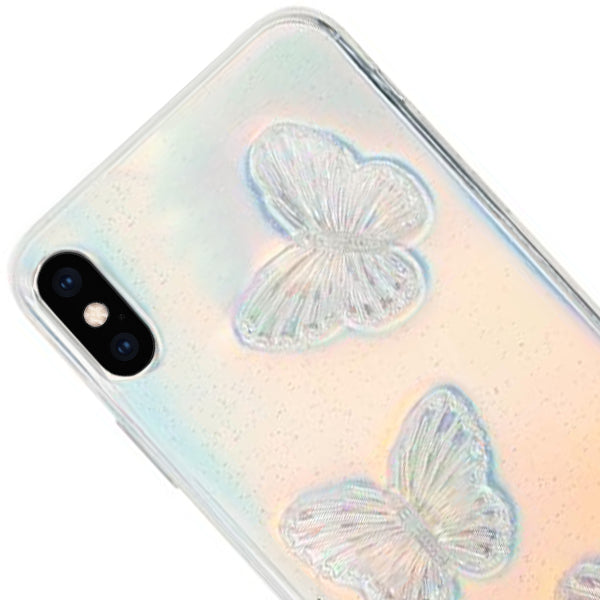 Butterflies Silver 3D Case iphone 10/X/XS