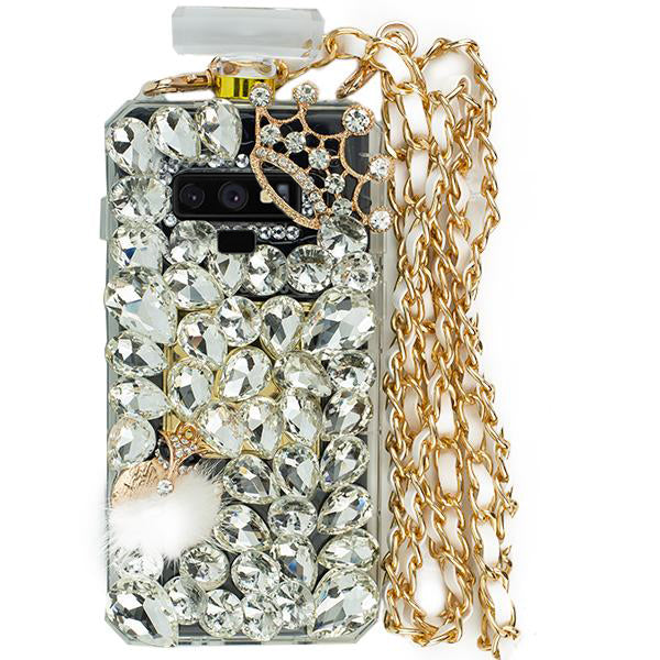 Handmade Silver Stones Bling Bottle Samsung Note 9