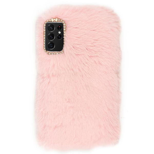 Fur Light Pink Case Samsung S21 Ultra
