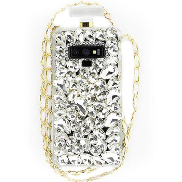 Handmade Silver Stones Bling Bottle Case Note 9