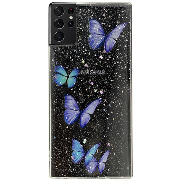 Butterflies Purple Case Samsung  S21 Ultra