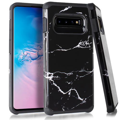 Marble Hybrid Black Case Samsung S10 Plus - Bling Cases.com