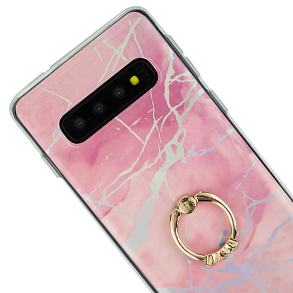 Marble Pink Ring Case Samsung S10