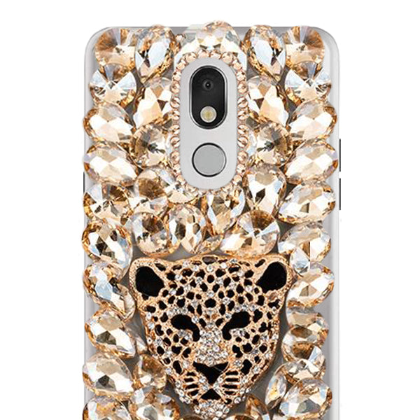Handmade Cheetah Bling Gold Case LG Stylo 5