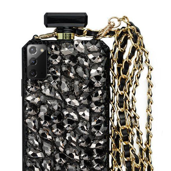 Handmade Bling Black Bottle Case Note 20