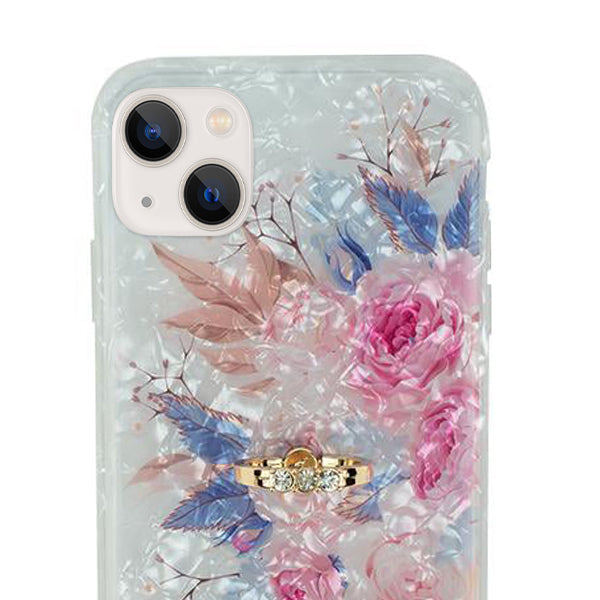 Flowers Pink Blue Ring Skin Iphone 13