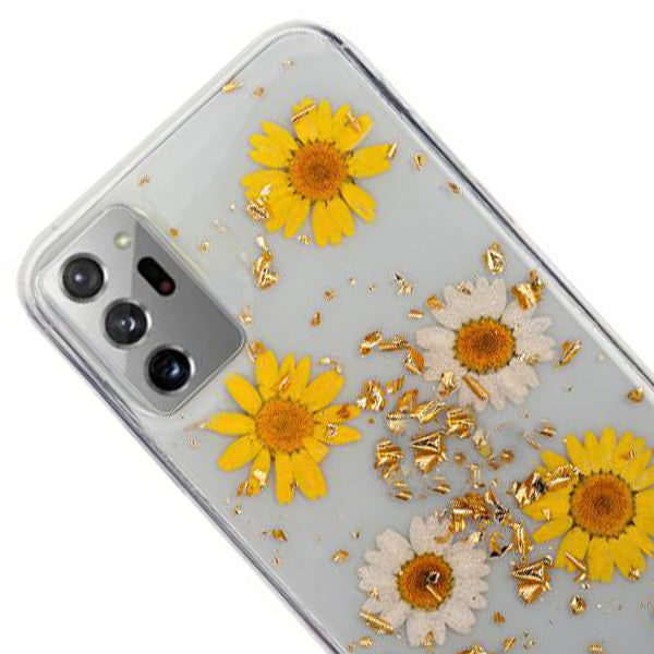 Real Flowers Yellow Daises Flake Case Note 20 Ultra