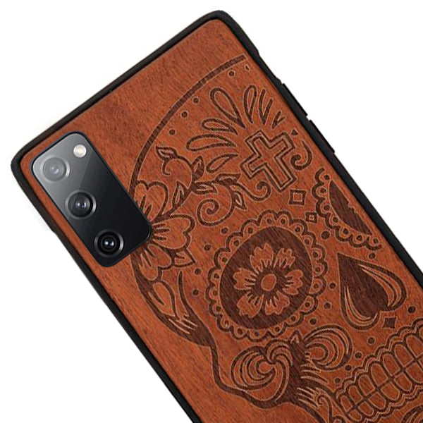 Real Wood Skull Samsung S20 FE