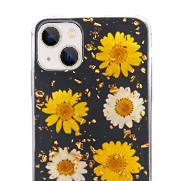 Real Flowers Yellow Flake Case IPhone 13 Mini