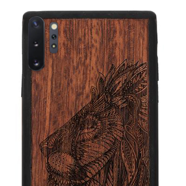 Lion Real Wood Case Samsung Note 10 Plus