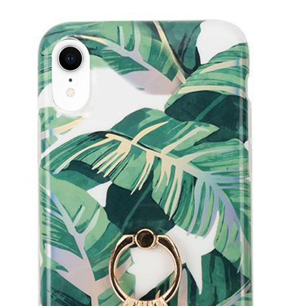 Green Leaves Ring Case Iphone XR