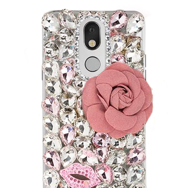 Handmade Bling Pink Flower Case LG Stylo 5