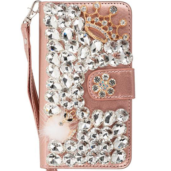 Handmade Bling Fox Rose Gold Wallet Iphone 10